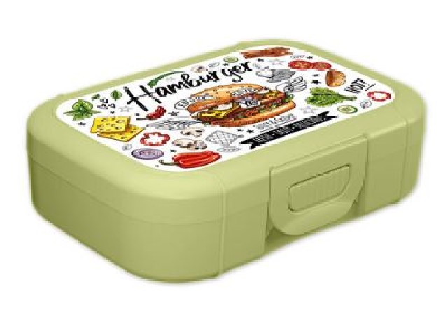 Ланч-бокс 0,85л с декором (салатовый)